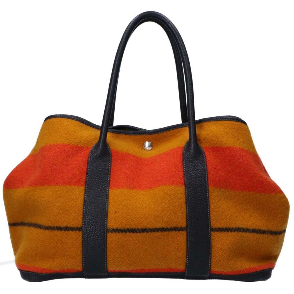 HERMES Mustard Orange Black Garden Party 36 PM - Picture 3 of 9